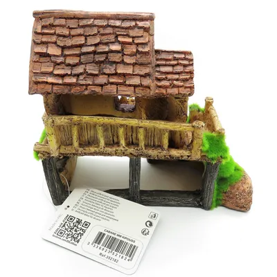 Cabane moyen modèle ki pouss 16 x 9 x 15 cm décoration aquarium