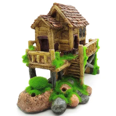 Cabane moyen modèle ki pouss 16 x 9 x 15 cm décoration aquarium