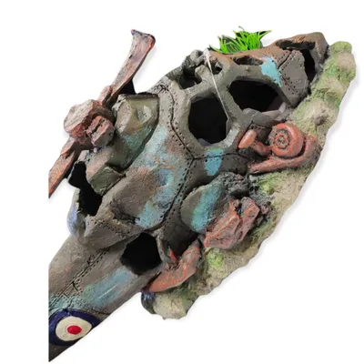 Hélicoptère AZUR, 38.5 x 13 x 15 cm, décoration aquarium.