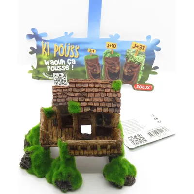 Cabane petit modèle ki pouss 13 x 8 x 10 cm décoration aquarium