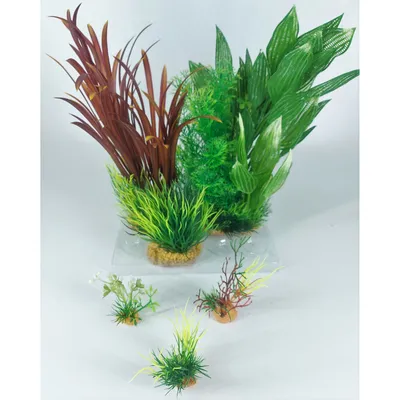 Déco plantkit idro N2. plantes artificielles.  6 pieces.  H 27 cm. décorati