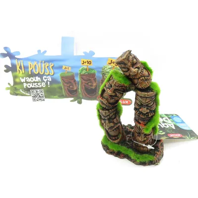 Totem 2 colonnes ki pouss. 7.7 x 5.6 x 13.8 cm. décoration aquarium.