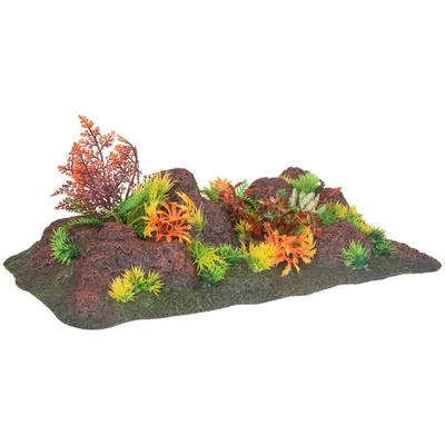 Décoration roche et plante, 42,5 x 23 x 9,5 cm, aquarium,