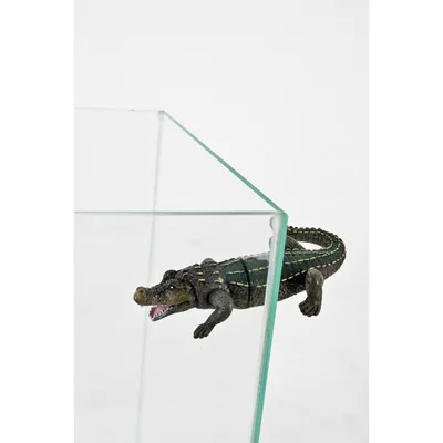 Décoration crocodile magnétique compose de 2 parties pour aquariums
