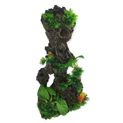 Décoration rocher et plantes 22x16x H 45cm, aquarium.