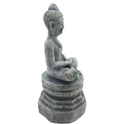Statue bouddha assis socle ø 7.5 cm, hauteur 16.5 cm, décoration aquarium