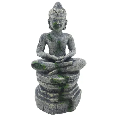 Statue bouddha assis socle ø 7.5 cm, hauteur 16.5 cm, décoration aquarium
