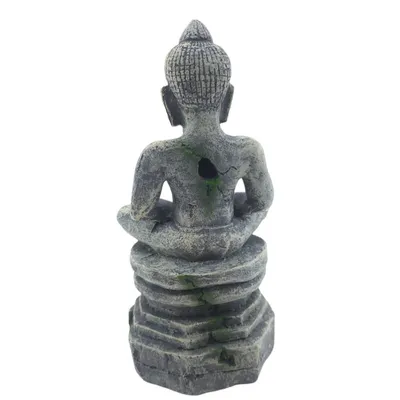 Statue bouddha assis socle ø 7.5 cm, hauteur 16.5 cm, décoration aquarium