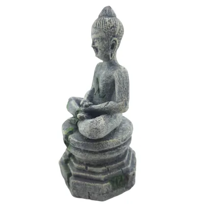 Statue bouddha assis socle ø 7.5 cm, hauteur 16.5 cm, décoration aquarium
