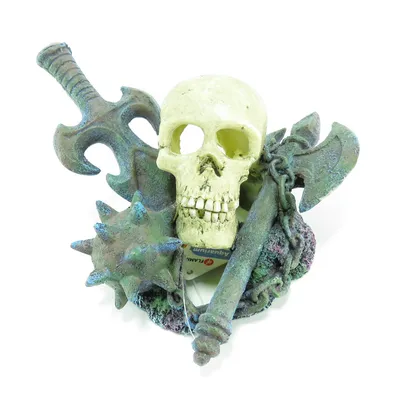 Décoration aquarium crâne sur rocher Hades - Flamingo - 19 x 15 x 11 cm