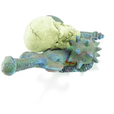 Décoration aquarium crâne sur rocher Hades - Flamingo - 19 x 15 x 11 cm