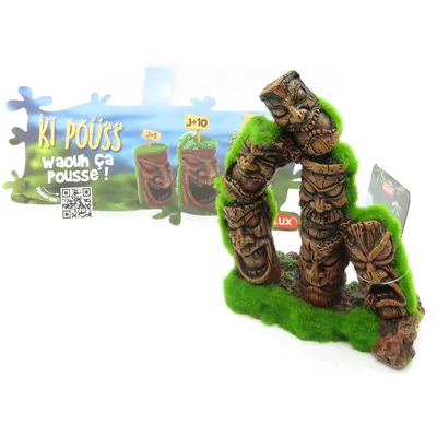 Totem 3 colonnes ki pouss 10 x 6 x 13 cm décoration aquarium