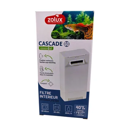 Filtration intérieure cascade 60 , 280l/h pour aquarium de 30 à 60l max cou Filtration intérieure cascade 60 , 280l/h pour aquarium de 30 à 60l max cou