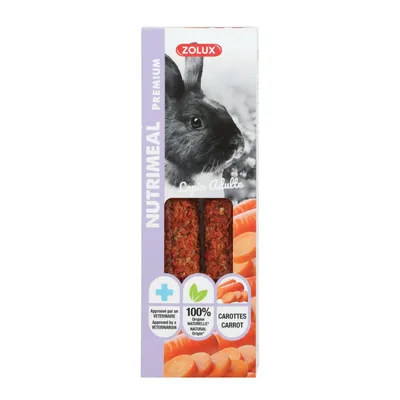 Friandises 2 sticks premium carotte pour lapin adulte, pour lapin