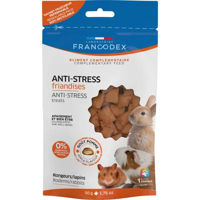Friandises Anti-Stress gout pomme 50 g pour rongeurs et lapins