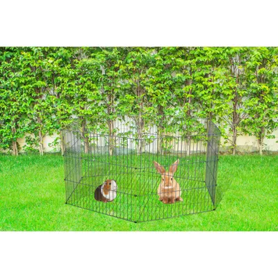 Parc hexagonal ø 120 x H 61 cm en métal pour extérieur pour rongeur