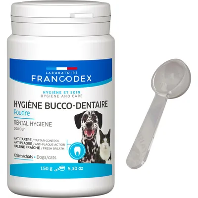 Francodex - Dentifrice en Poudre pot de 150 g Pour Chiens et Chats