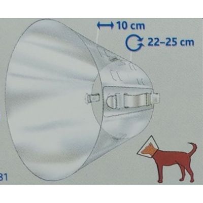 Une collerette de  protection XS- S  22-25 cm diamètre 10 cm pour chien