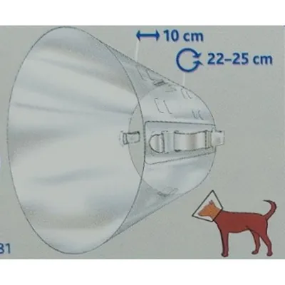 Une collerette de  protection XS- S  22-25 cm diamètre 10 cm pour chien