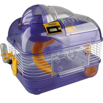 Flamingo - Cage pour hamster Marathon, 33 x 25 x 29 cm, avec compte tours,