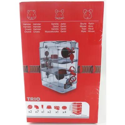 zolux - Cage Trio rody3. couleur grenadine pour rongeur