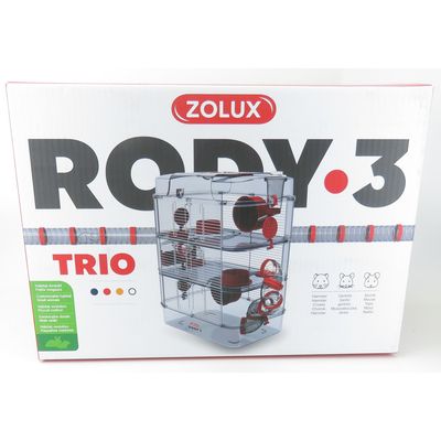 Cage Trio rody3. couleur grenadine pour rongeur
