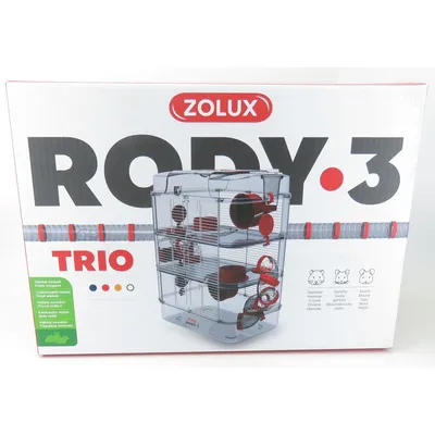 zolux - Cage Trio rody3. couleur grenadine pour rongeur