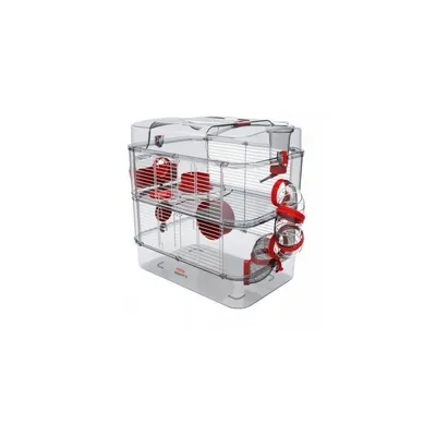 Cage Duo rody3. couleur grenadine. taille 41 x 27 x 40.5 cm H.