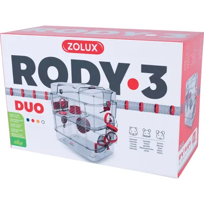 Cage Duo rody3. couleur grenadine. taille 41 x 27 x 40.5 cm H.