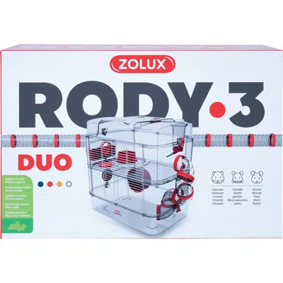 Cage Duo rody3. couleur grenadine. taille 41 x 27 x 40.5 cm H.