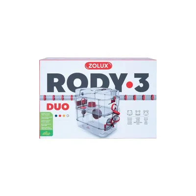 Cage Duo rody3. couleur grenadine. taille 41 x 27 x 40.5 cm H.