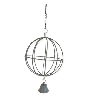 Boule à foin grise, ø 10cm à suspendre pour rongeur.