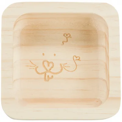 Trixie - Bol en bois de 60 ml,  8 x 8 cm pour rongeurs