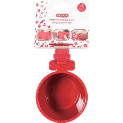zolux - Mangeoire 300 ml ø 9.5 cm cerise, en plastique pour rongeur.