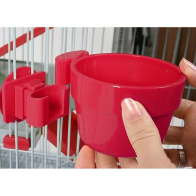 zolux - Mangeoire 300 ml ø 9.5 cm cerise, en plastique pour rongeur.
