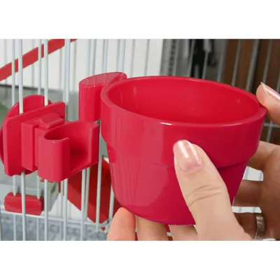 zolux - Mangeoire 300 ml ø 9.5 cm cerise, en plastique pour rongeur.