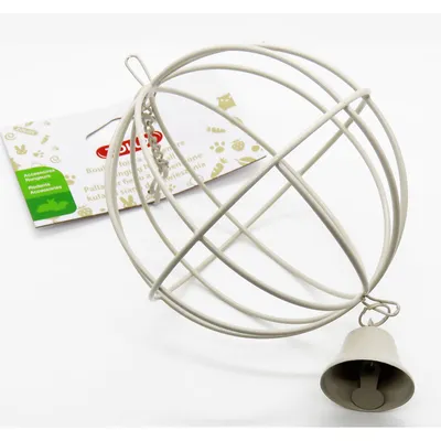 Boule à foin ø 10 cm, a suspendre, couleur beige pour rongeur.
