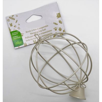 Boule à foin ø 10 cm, a suspendre, couleur beige pour rongeur.