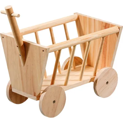 Flamingo - Râtelier chariot en bois 29 cm, pour rongeur Flamingo - Râtelier chariot en bois 29 cm, pour rongeur