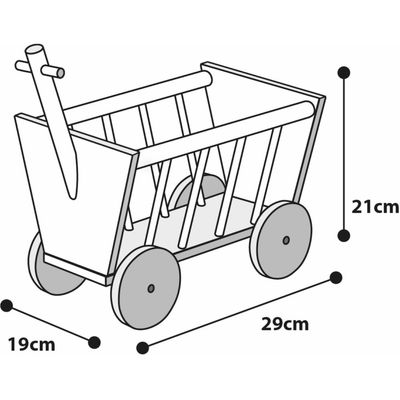 Râtelier chariot en bois 29 cm, pour rongeur