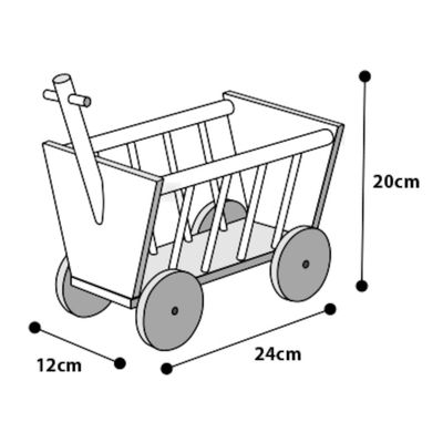 Râtelier a foin chariot en bois 20 cm pour rongeur