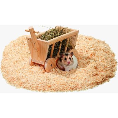 Râtelier a foin chariot en bois 20 cm pour rongeur