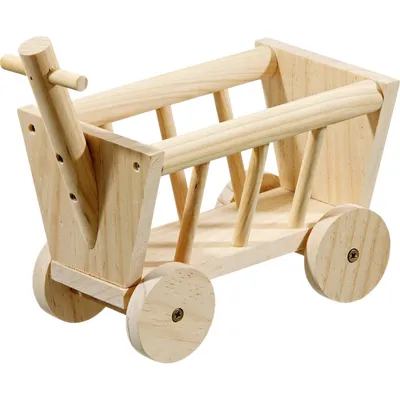 Râtelier a foin chariot en bois 20 cm pour rongeur