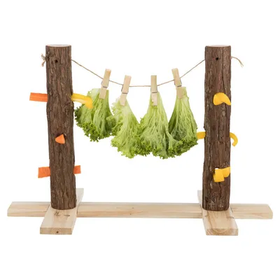 Duo tronc d'arbre pour aliments 53 x 34 x 25 cm pour lapins