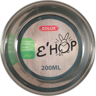 Bol en inox EHOP 200 ml, vert  pour rongeur.