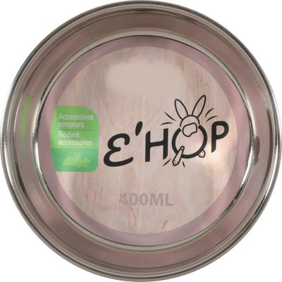Bol en inox EHOP, 400 ml, rose, pour rongeur.