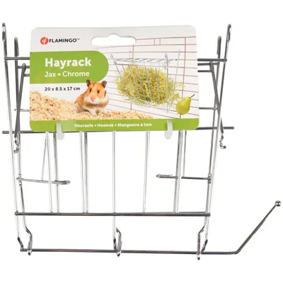 Flamingo - Râtelier à nourriture refermable + support à fruit gris 17 x 8.5