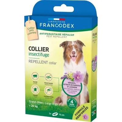 Francodex - Collier Insectifuge 75 cm formule renforcée pour Chiens de plus
