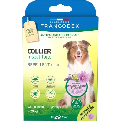 Francodex - Collier Insectifuge 75 cm formule renforcée pour Chiens de plus