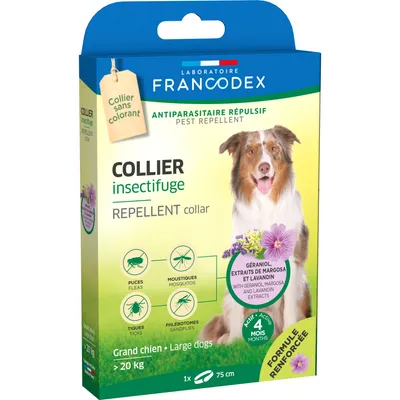 Francodex - Collier Insectifuge 75 cm formule renforcée pour Chiens de plus